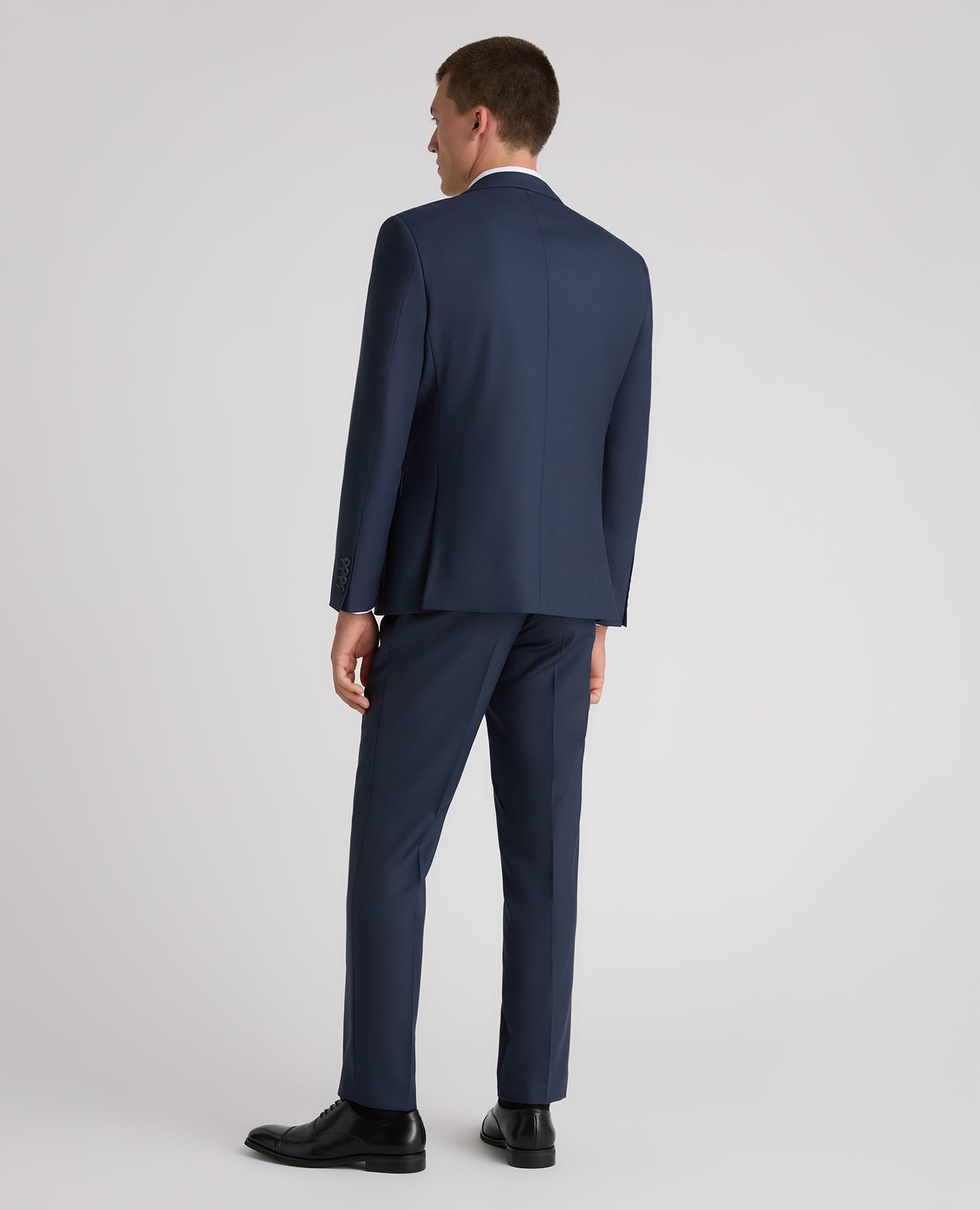 Dark Blue Tapered Fit Wool Rich Suit Jacket