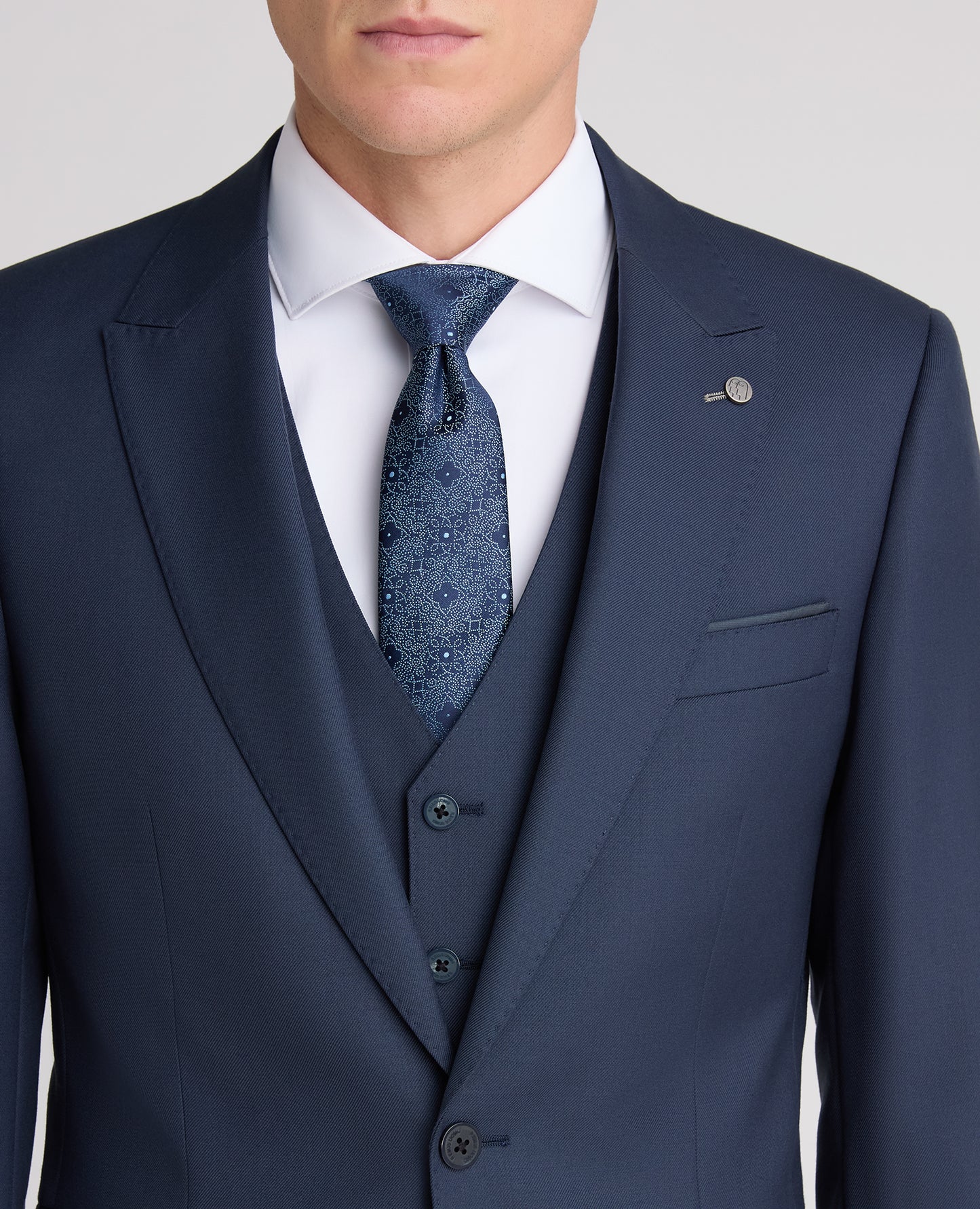 Dark Blue Tapered Fit Wool Rich Suit Jacket