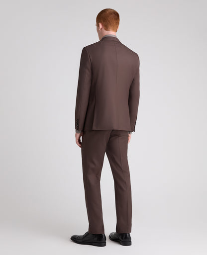 Brown Tapered Fit Wool Rich Suit