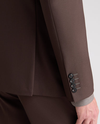 Brown Tapered Fit Wool Rich Suit