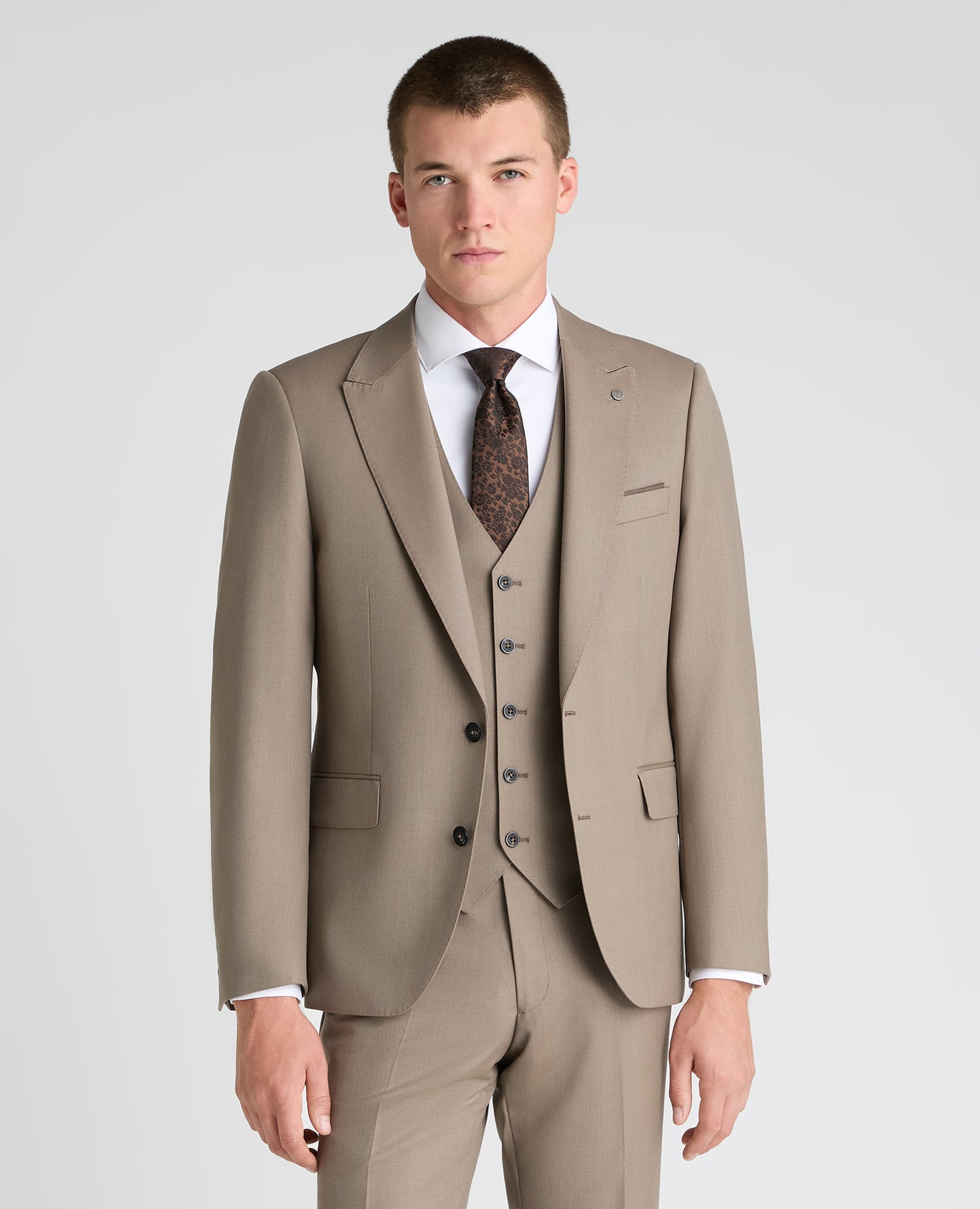 Stone Tapered Fit Wool Rich Suit Jacket