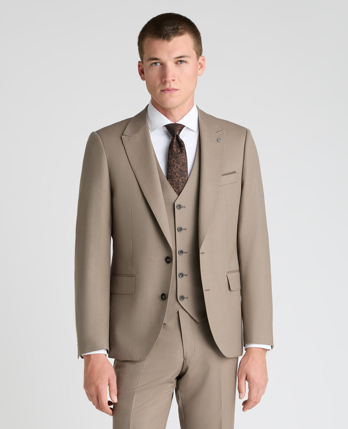 Stone Tapered Fit Wool Rich Suit