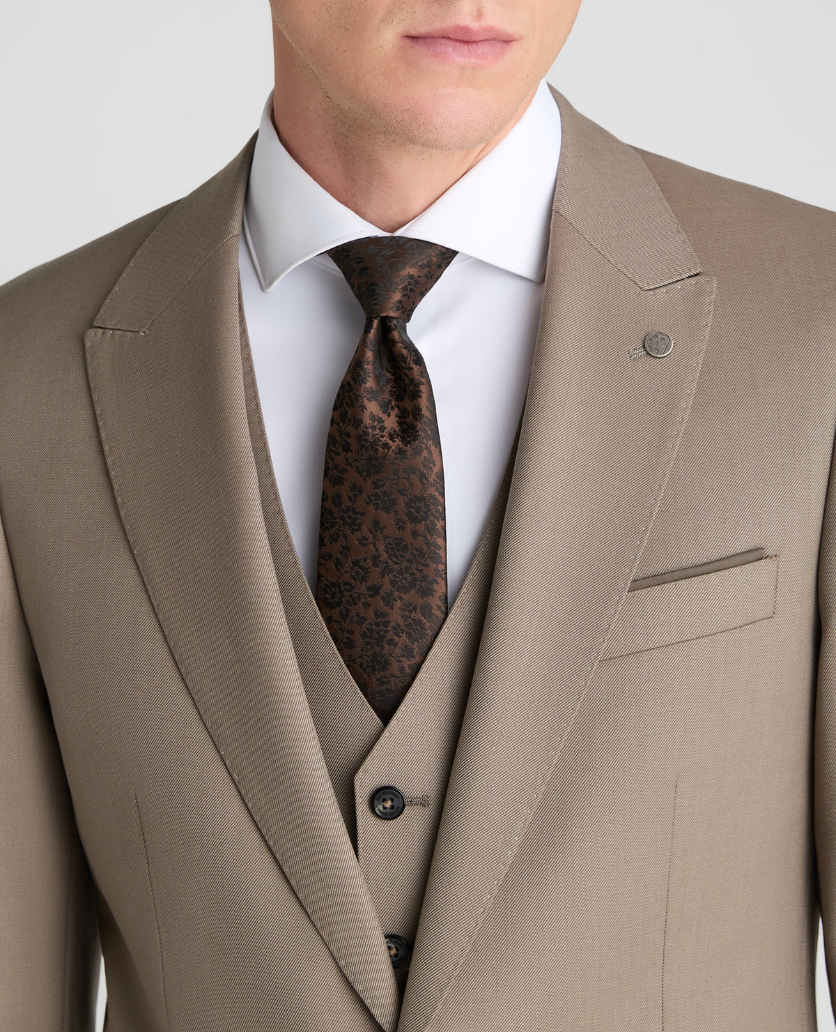 Stone Tapered Fit Wool Rich Suit Jacket