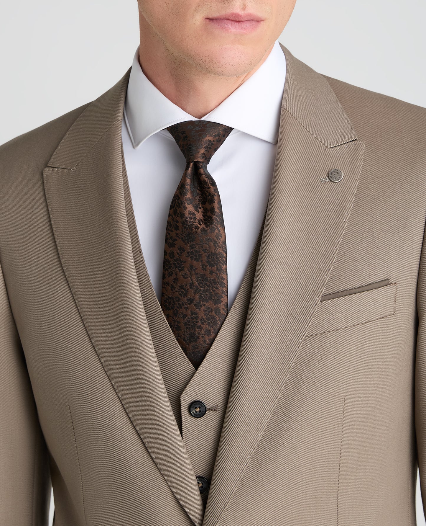 Stone Tapered Fit Wool Rich Suit