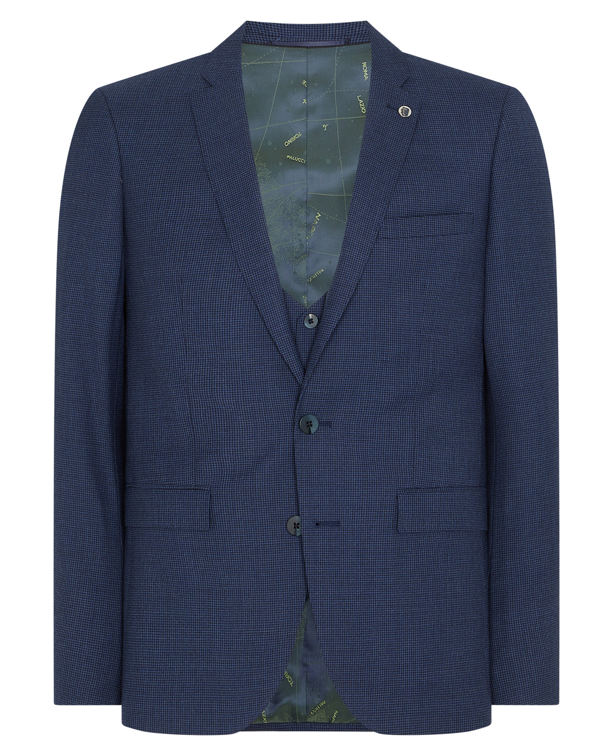 Man wearing a blue X-Slim Fit Wool Rich Mix and Match Suit