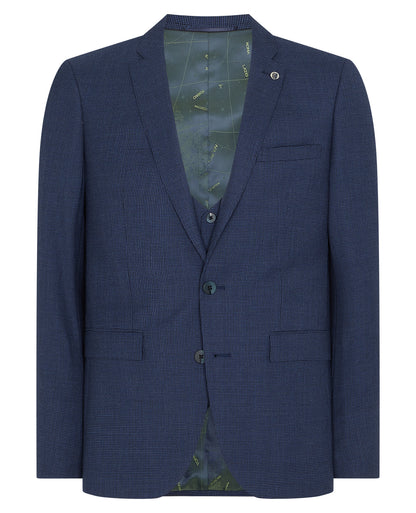 Man wearing a blue X-Slim Fit Wool Rich Mix and Match Suit