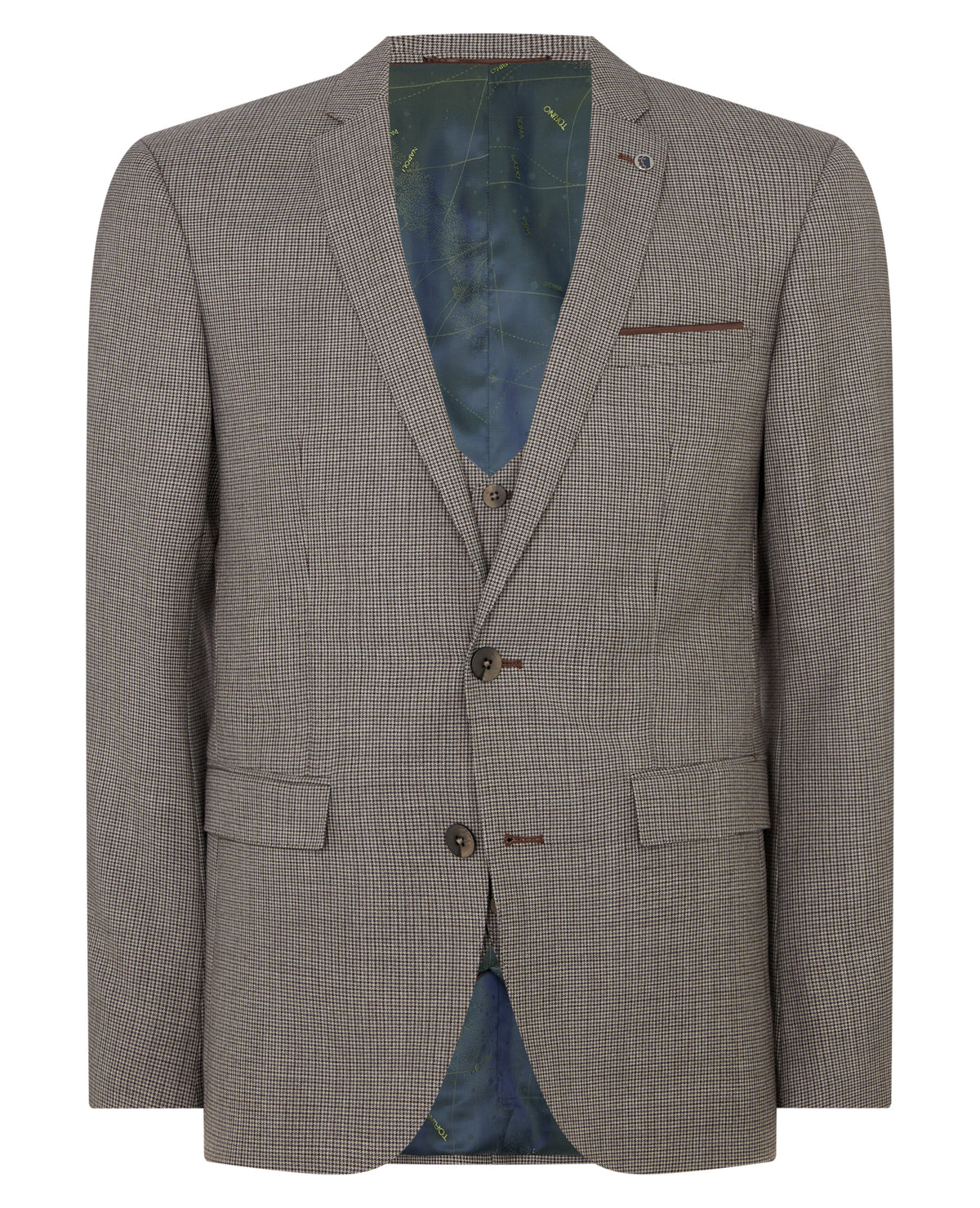 Man wearing a sand X-Slim Fit Wool Rich Mix and Match Suit
