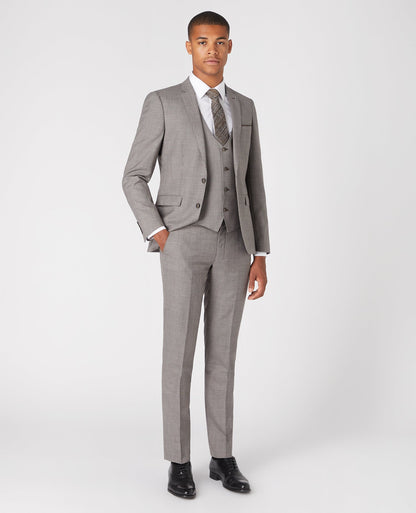 Man wearing a sand X-Slim Fit Wool Rich Mix and Match Suit