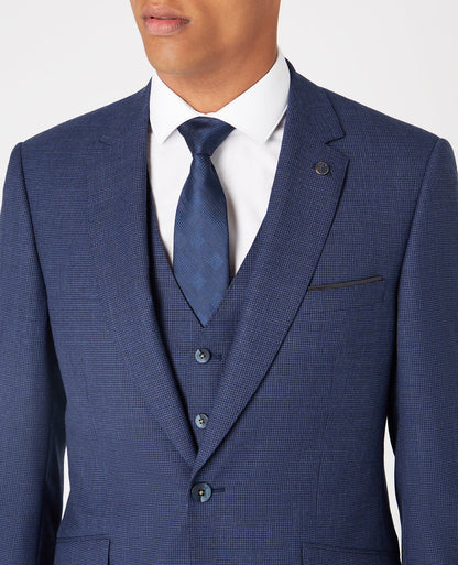 Man wearing a blue Tapered Fit Wool Blend Mix and Match Suit