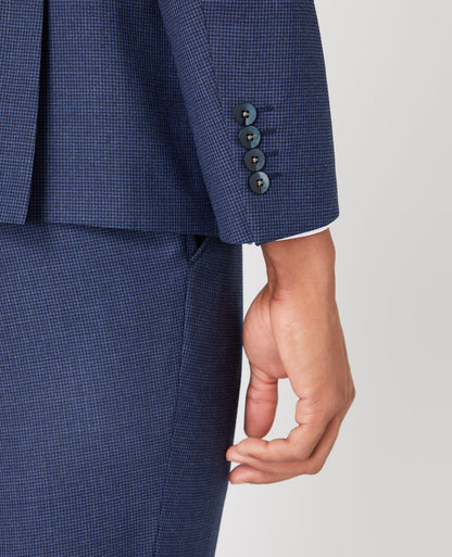 Man wearing a blue Tapered Fit Wool Blend Mix and Match Suit