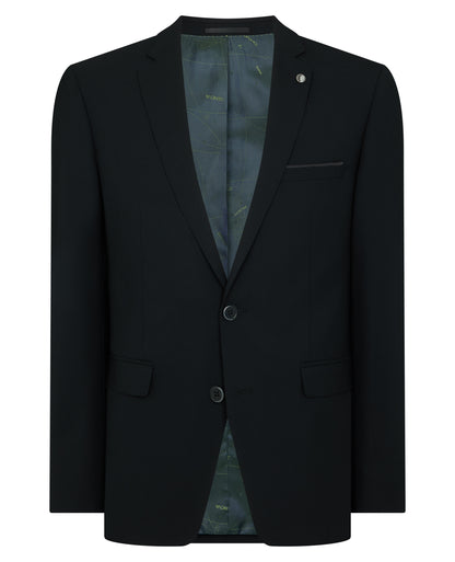 Man wearing a black Slim Fit Wool-Blend Suit