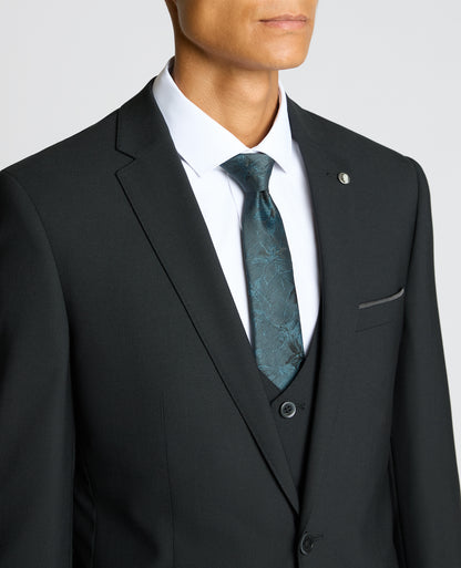 Man wearing a black Slim Fit Wool-Blend Suit