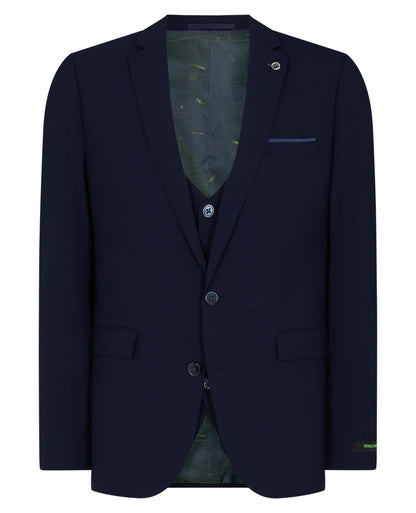 Man wearing a navy Slim Fit Wool-Rich Stretch Mix and Match Suit