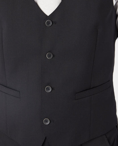 Man wearing a black Slim Fit Wool-Blend Stretch Mix and Match Waistcoat