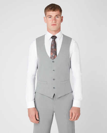 Man wearing a grey X-Slim Fit Stretch Waistcoat