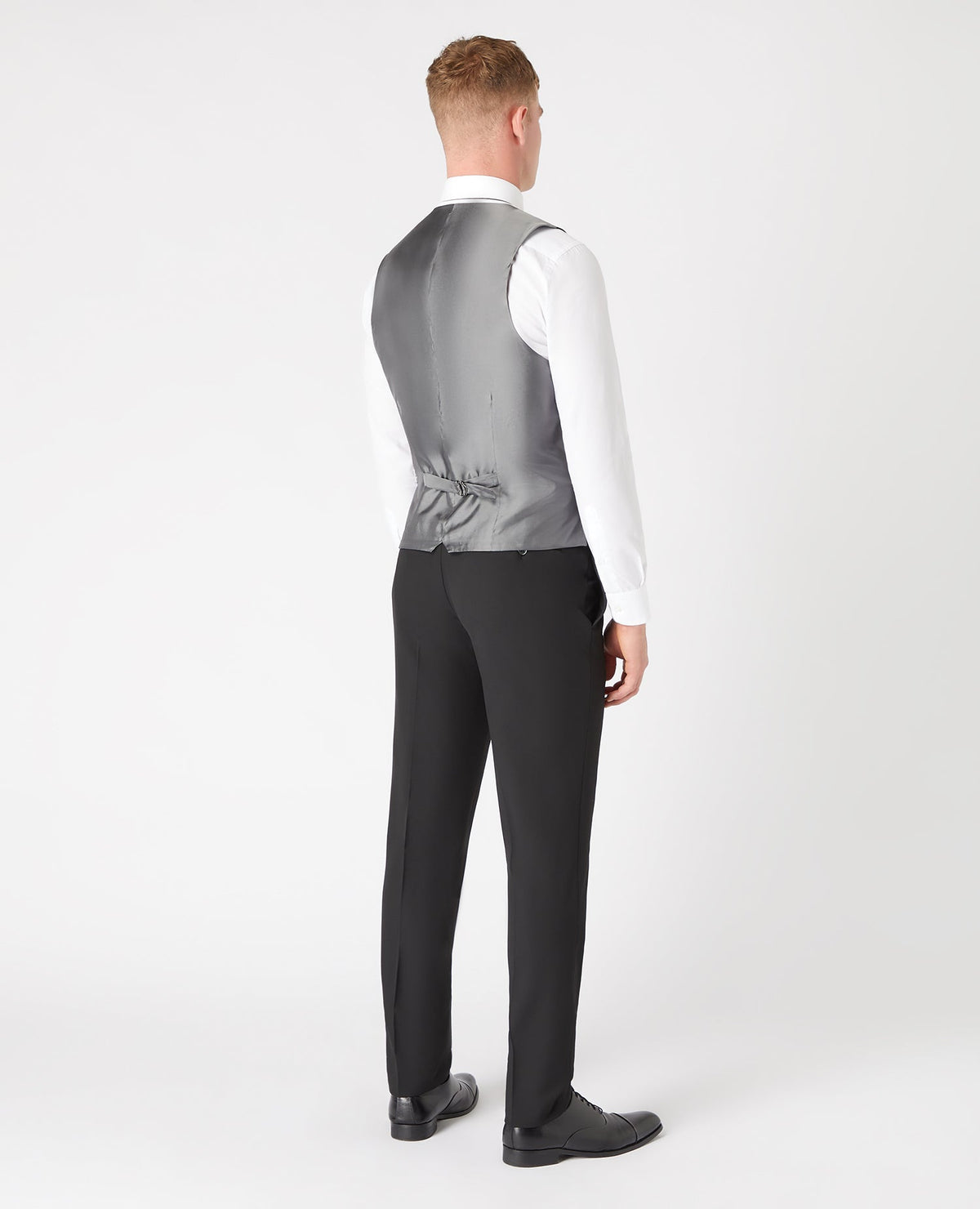 Man wearing a black Slim Fit Stretch Waistcoat