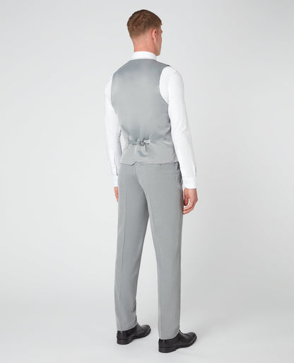 Man wearing a grey Slim Fit Stretch Waistcoat