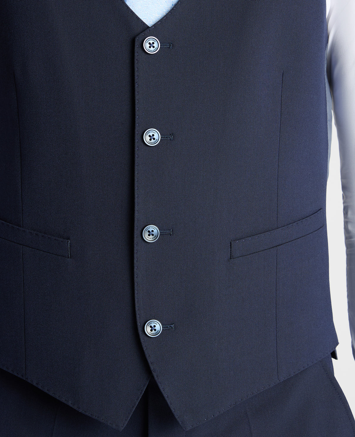 Man wearing a navy suit