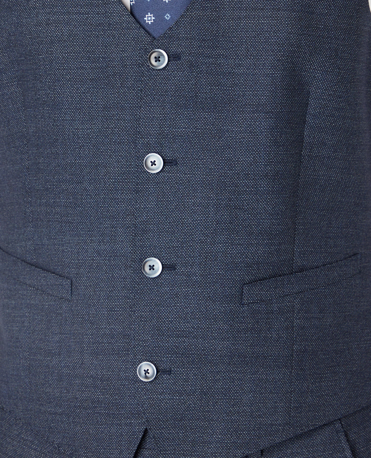 Man wearing a blue Mix and Match Suit Waistcoat