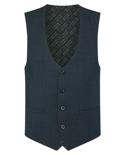Man wearing a blue Wool Blend Waistcoat