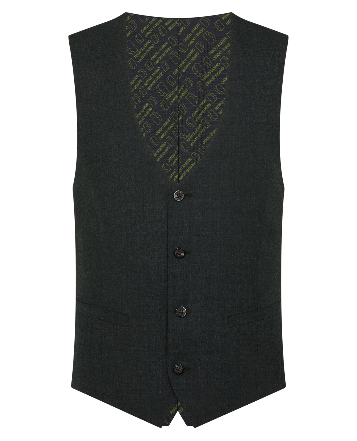 Man wearing a green Slim Fit Wool Blend Stretch Mix and Match Waistcoat