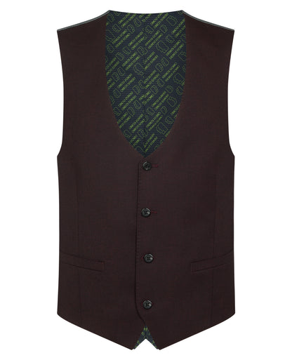 Man wearing a red Wool Blend Waistcoat