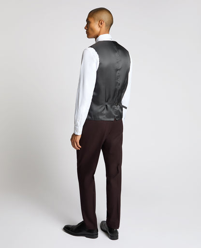 Man wearing a red Wool Blend Waistcoat