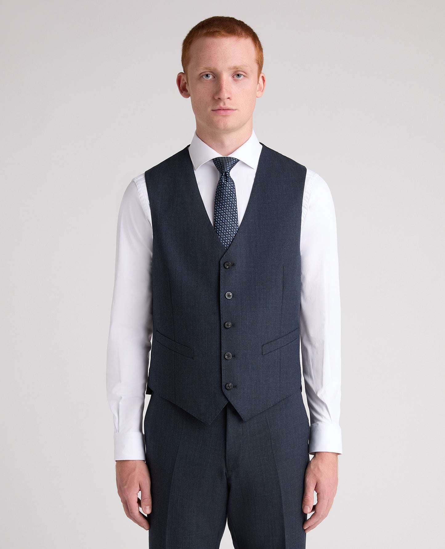 Dark Blue Tapered Fit Wool Rich Stretch Suit
