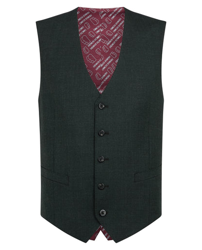 Man wearing a green Wool Stretch Waistcoat