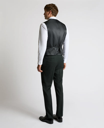 Man wearing a green Wool Stretch Waistcoat