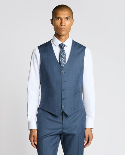 Man wearing a blue Mix and match suit waistcoat