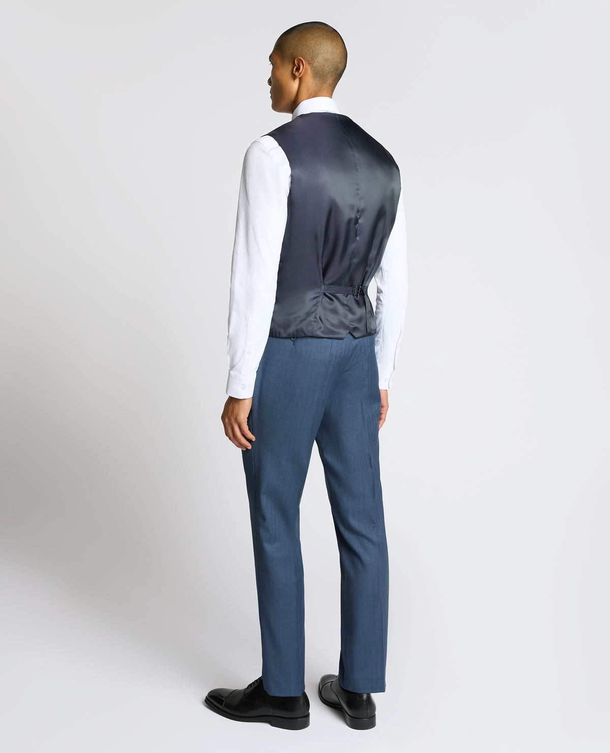 Man wearing a blue Mix and match suit waistcoat