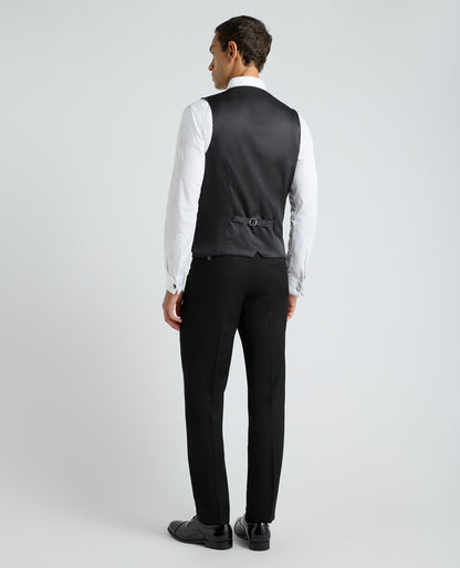 Black Slim Fit Satin Detail Stretch Dinner Suit