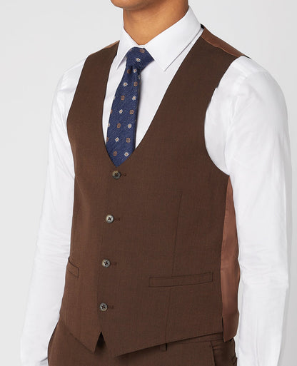 Man wearing a grey Slim Fit Stretch Waistcoat