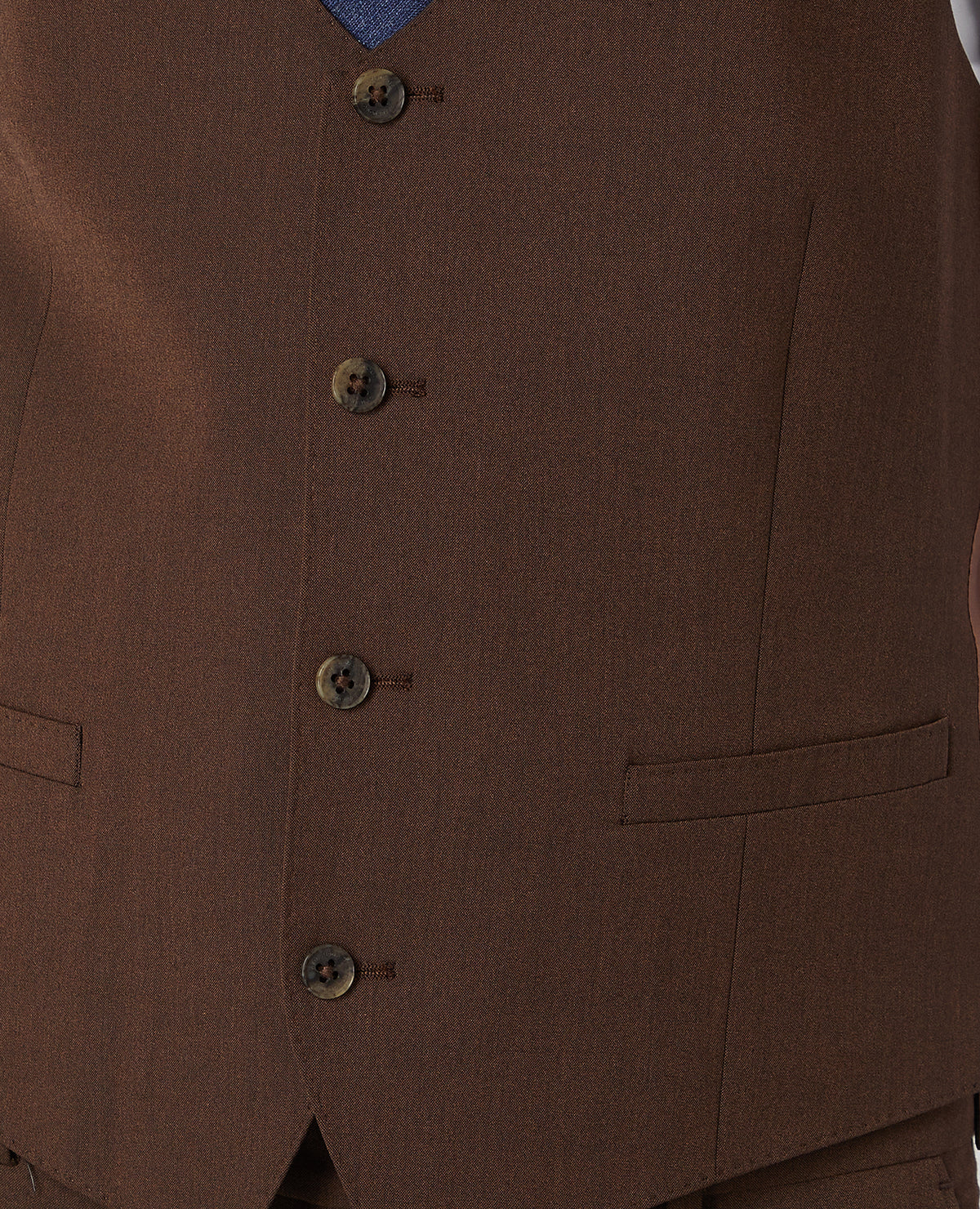 Man wearing a grey Slim Fit Stretch Waistcoat