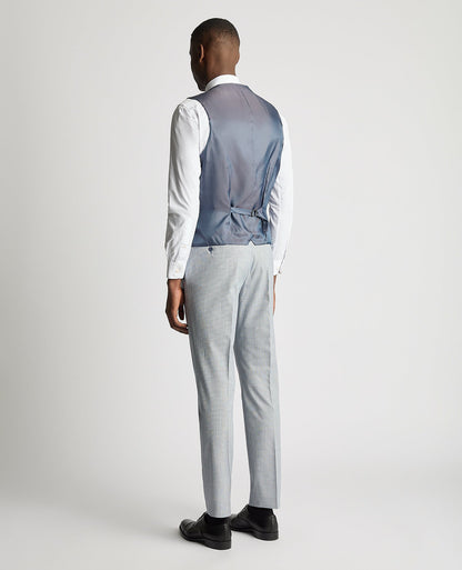 Man wearing a blue Slim Fit Stretch Waistcoat