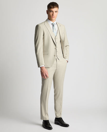 Man wearing a sand Tapered Fit Waistcoat