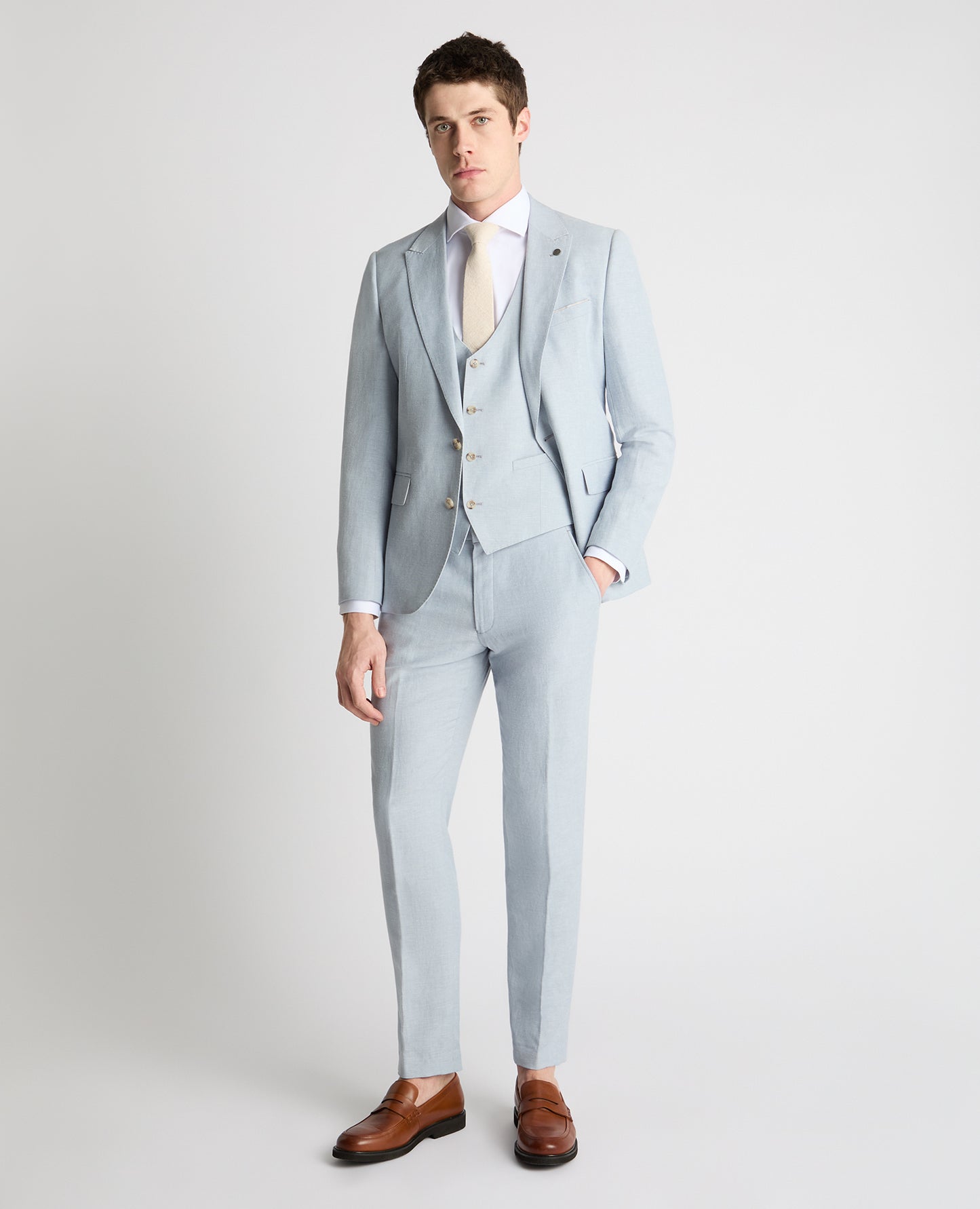Man wearing a blue suit