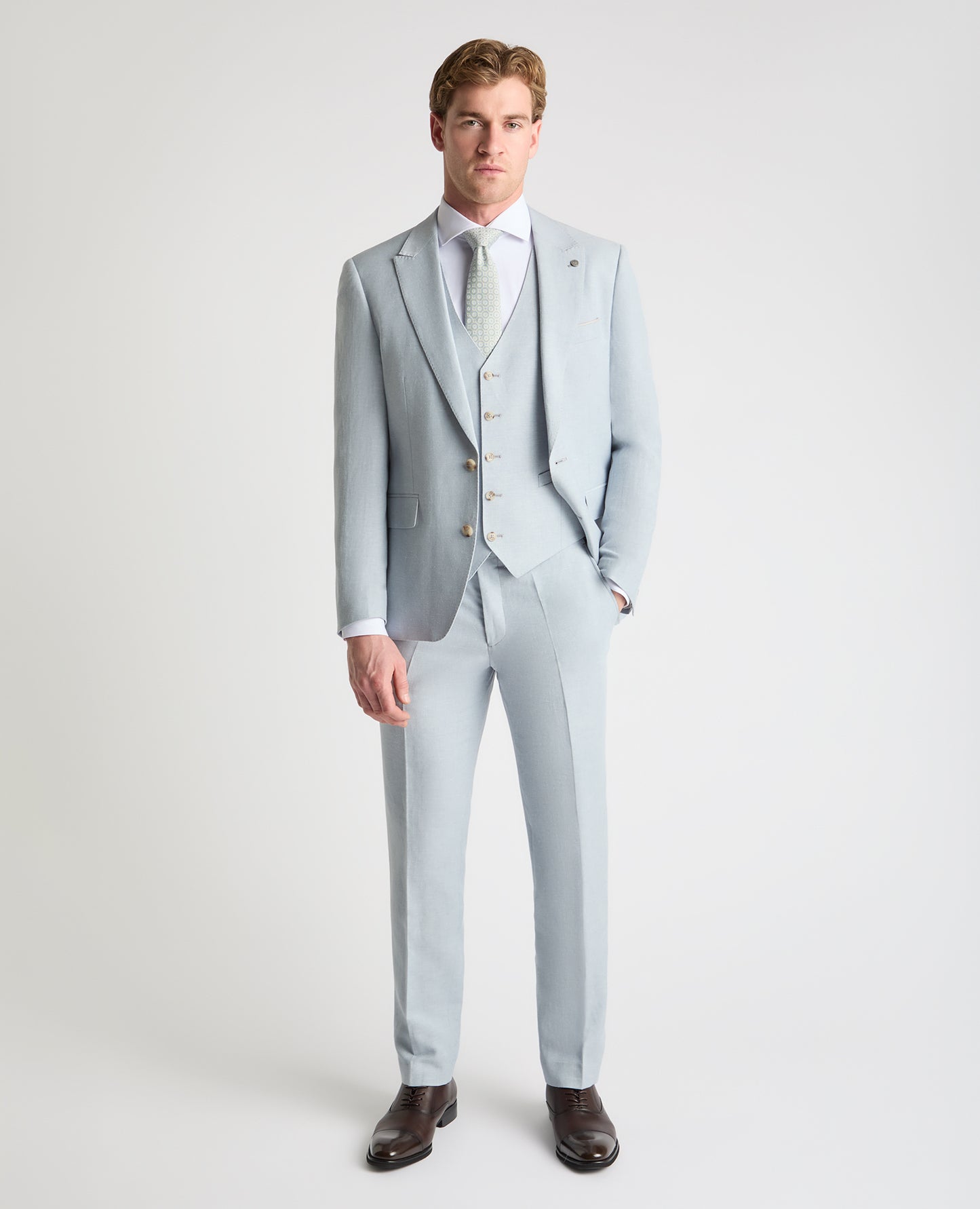 Man wearing a blue suit