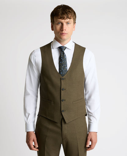 Man wearing a green Slim Fit Waistcoat