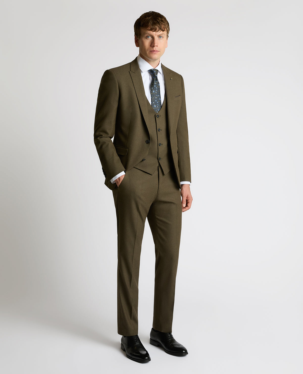 Man wearing a green Slim Fit Waistcoat