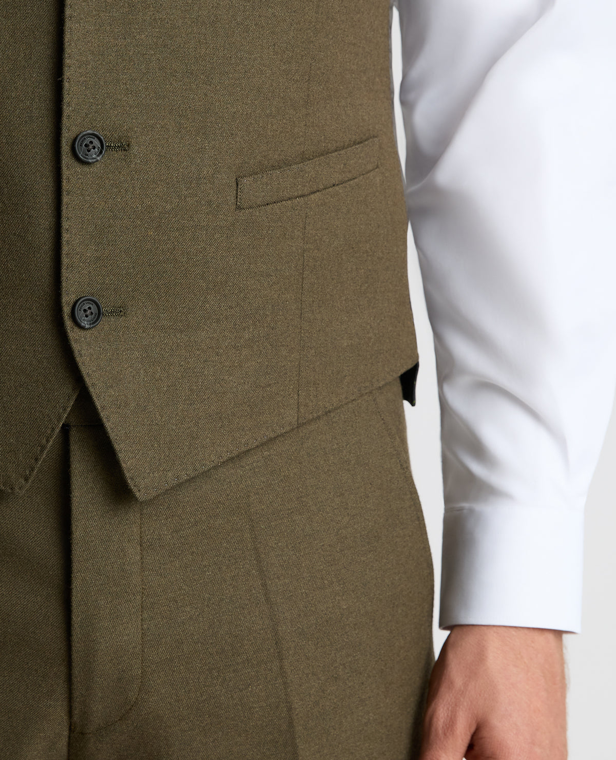 Man wearing a green Slim Fit Waistcoat