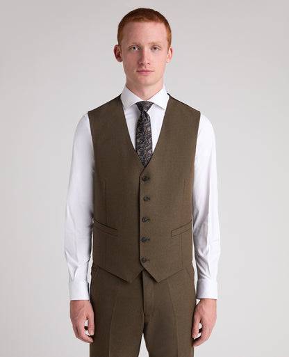 Khaki Tapered Fit Stretch Suit