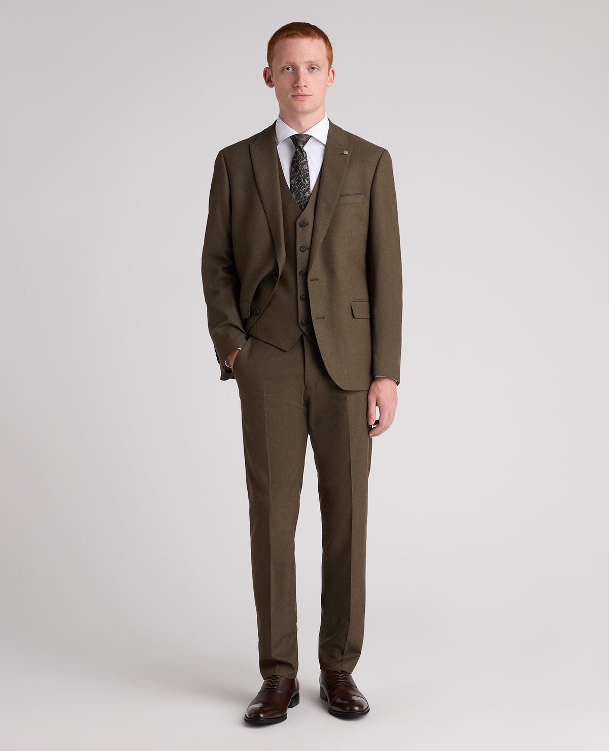Dark Green Tapered Fit Stretch Waistcoat