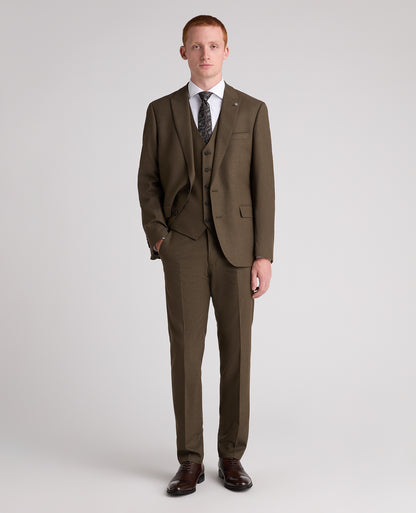Dark Green Tapered Fit Stretch Waistcoat