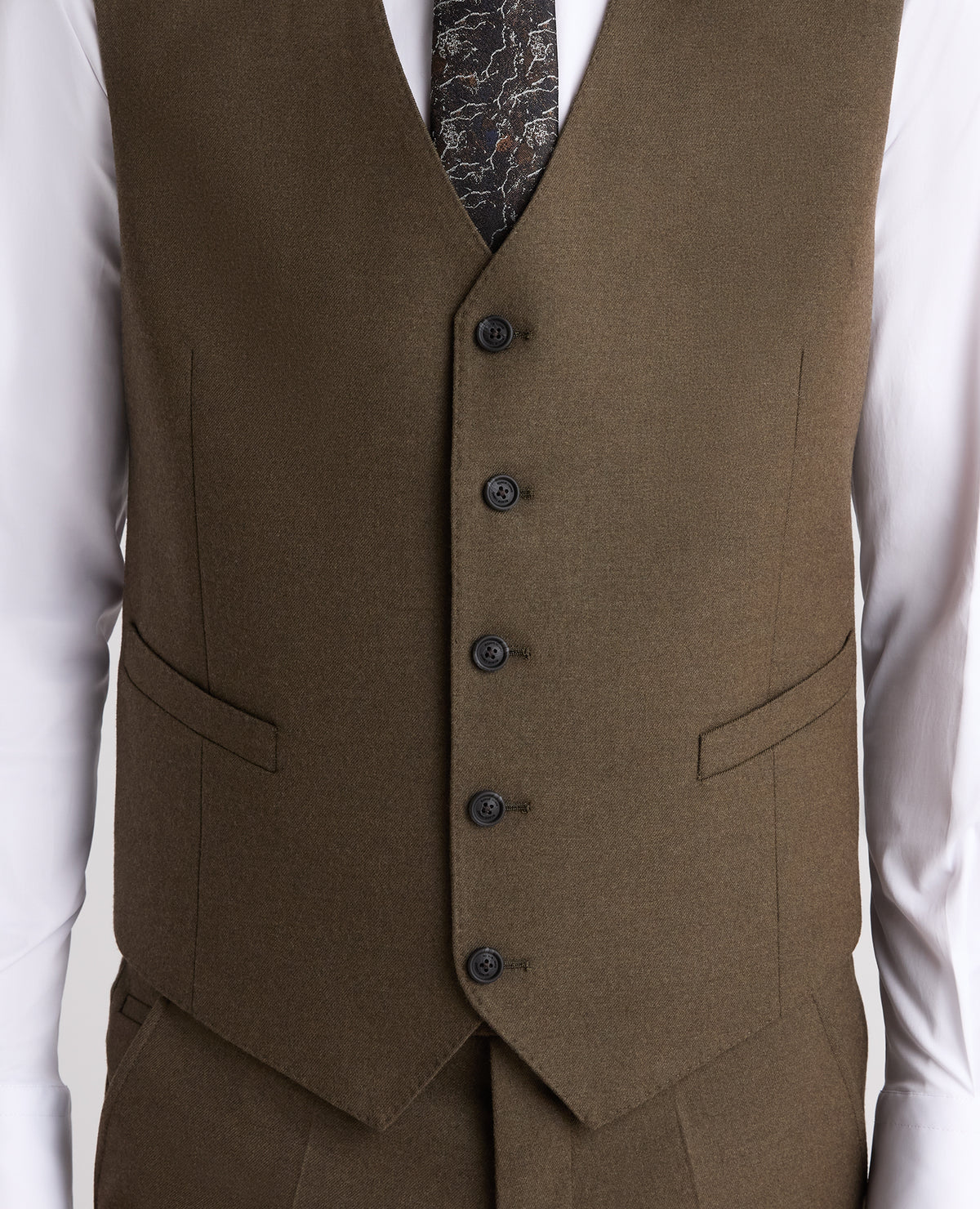 Dark Green Tapered Fit Stretch Waistcoat