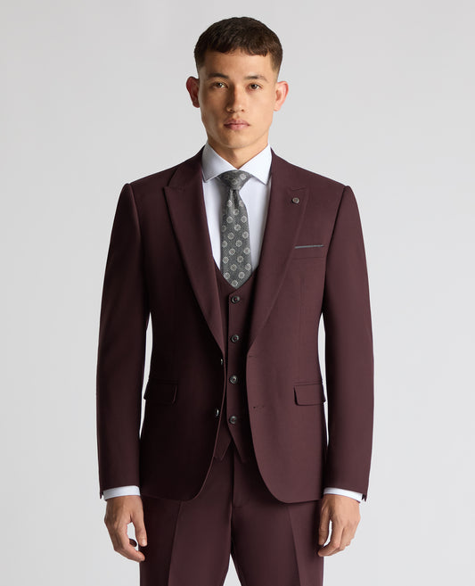 Man wearing a red suit