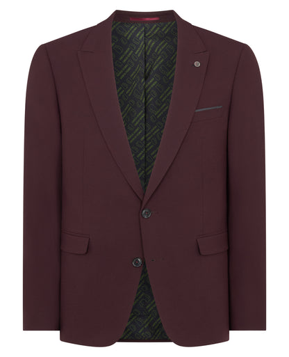 Man wearing a red Slim Fit Stretch Suit Jacket