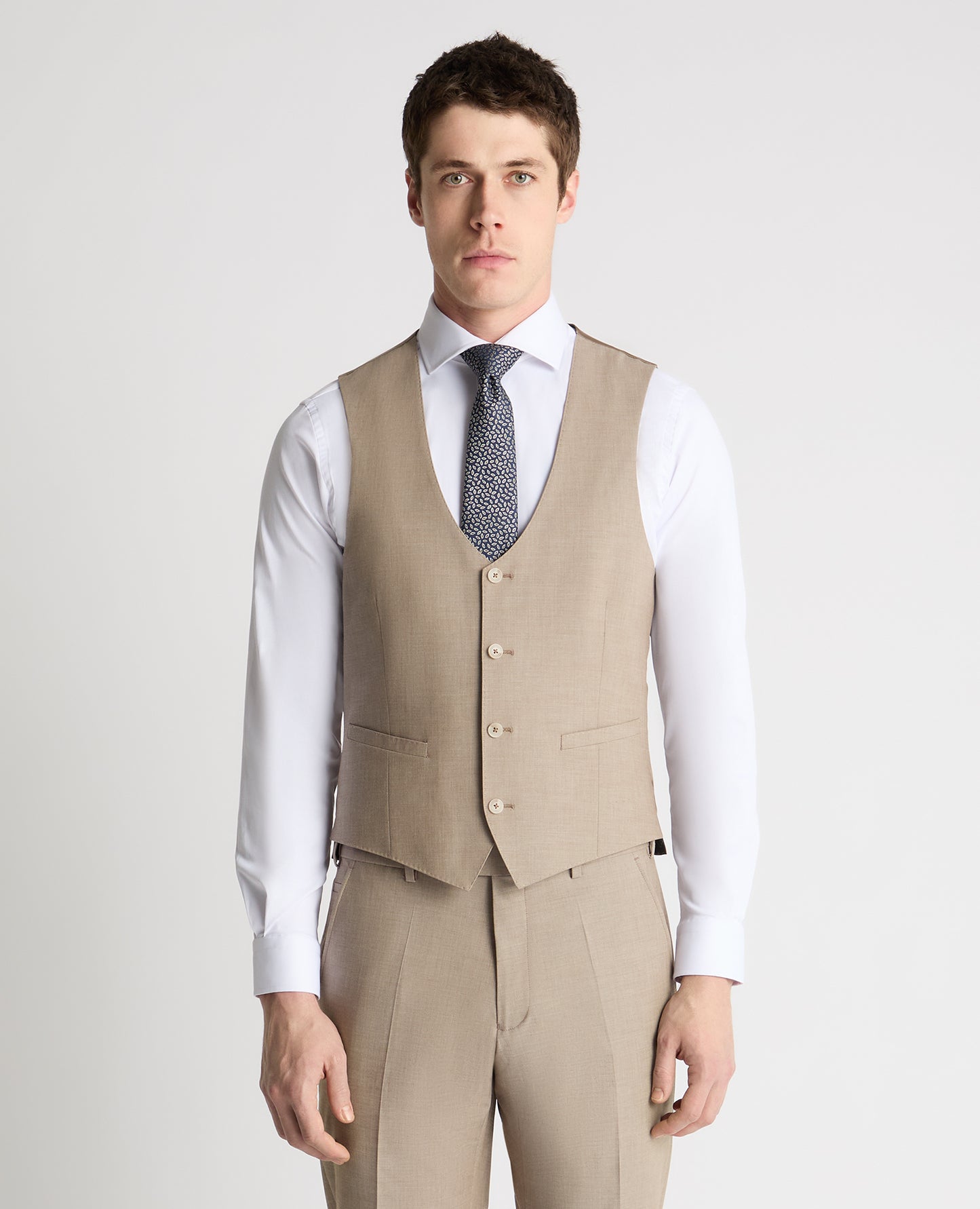 Man wearing a stone suit