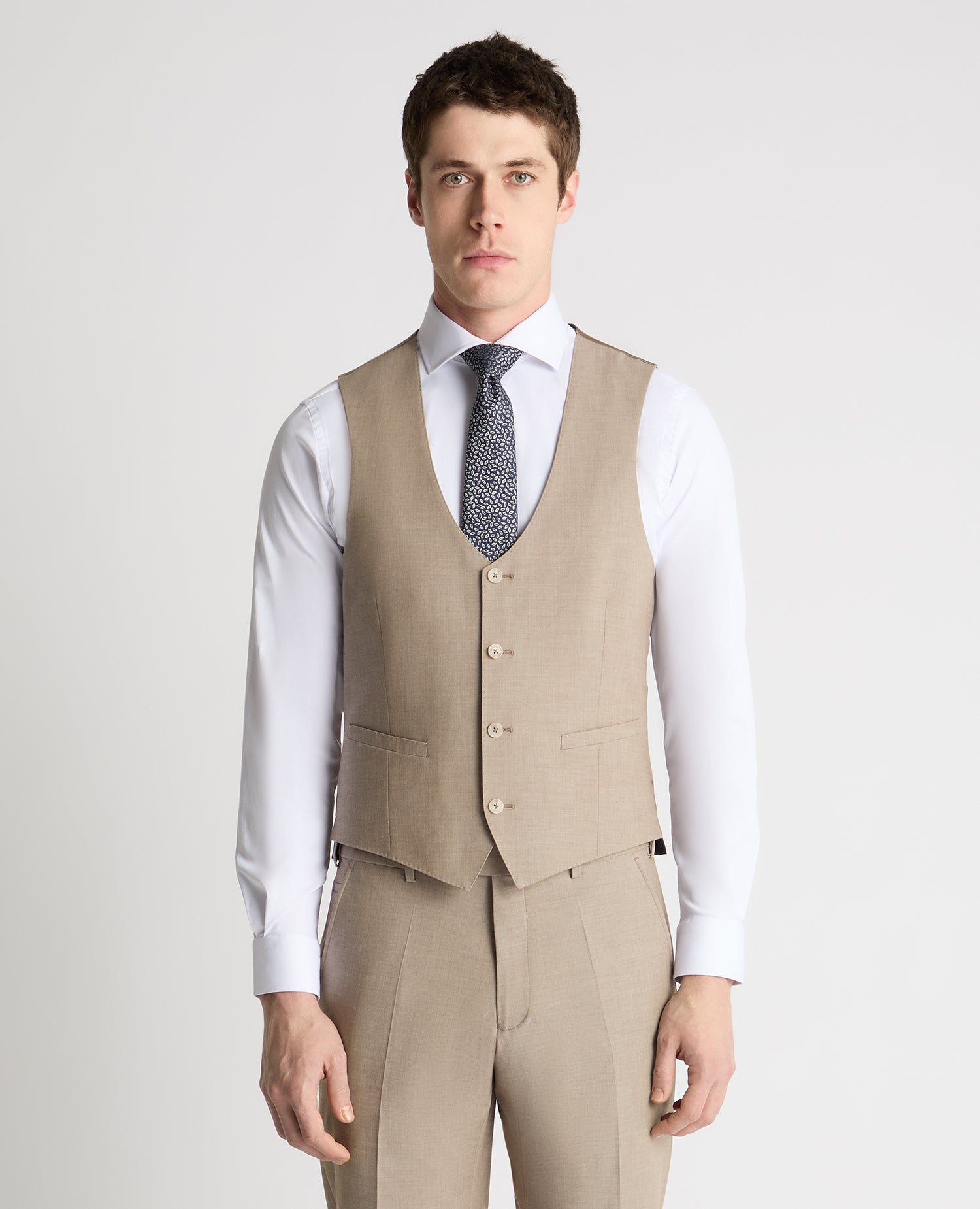 Man wearing a stone suit